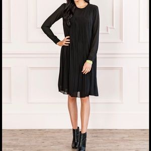 Rachel Parcell Savannah Tate Pleated Midi Dress Black Size Small